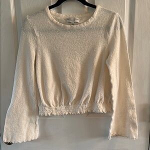 White Textured Women's Top